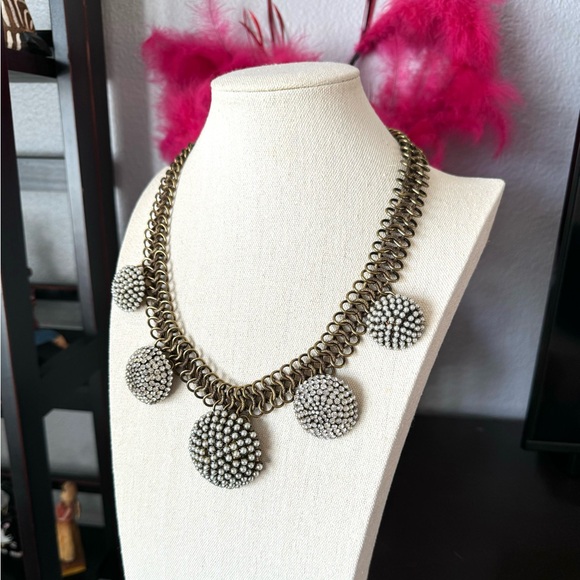 Vintage Gold and Silver Statement Necklace - Picture 2 of 6